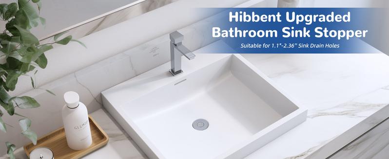 Hibbent Upgraded 3 in 1 Bathroom Sink Drain Strainer, Universal Pop Up Stopper with Removable Stainless Steel Filter Basket Hair Catcher, Sink Plug for 1.1''~2.36'' Basin, Brass Bullet Core, Chrome