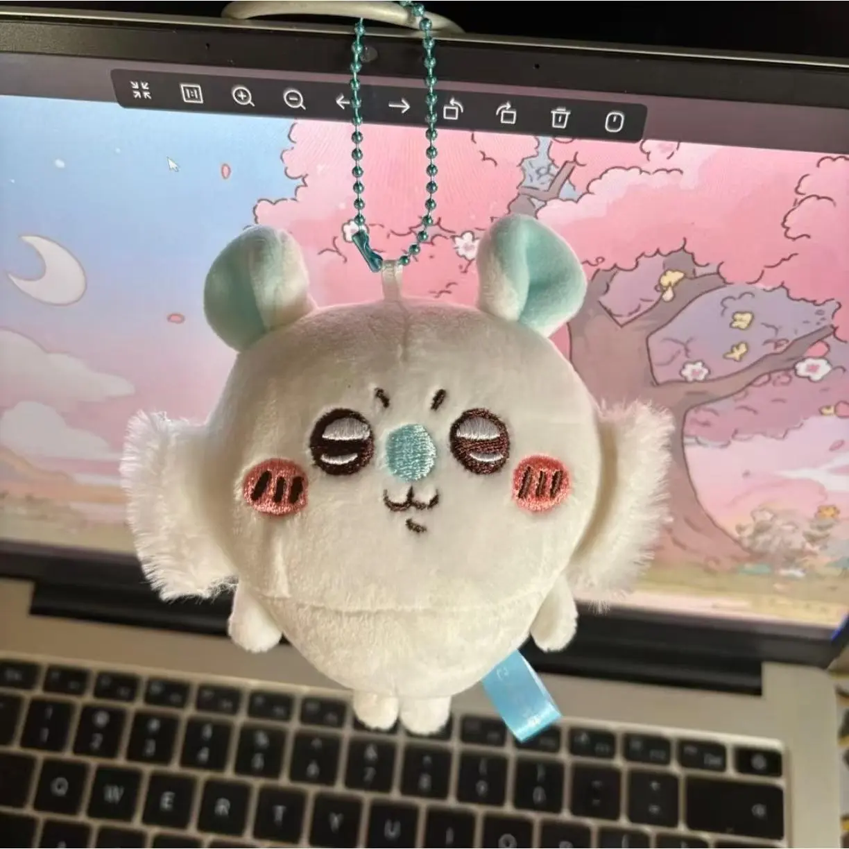 Cute Standing Momonga Plush Toy 10cm Soft Chiikawa Cartoon Keychain Bag Charm Stuffed Animal Doll Gift for Girls and Friends