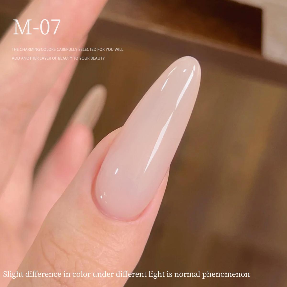 4PCS*15ML New Popular Ice Transparent Nude Nail Polish Gel 4 Color Set Super Bright Nude Pink Gentle Gel, High Saturation Salon Gel Smooth Firm and Long-lasting for Salon Manicure Female Holiday Gift Cutics Cosmetic