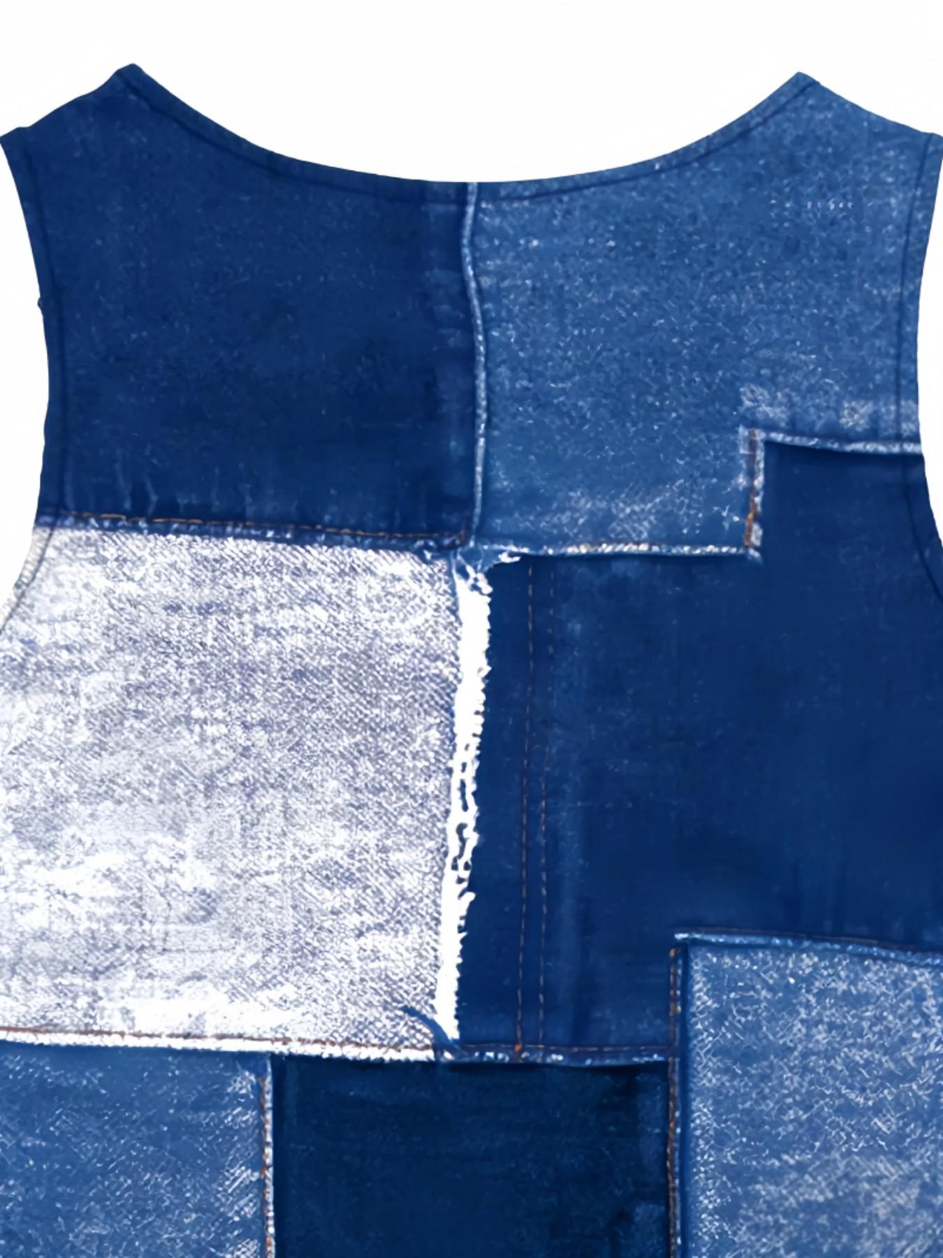 New Round Neck Vest Style Fashion Full Print Outerwear, Comfortable Home Wear Dress for Women, Stylish and Cozy Evening