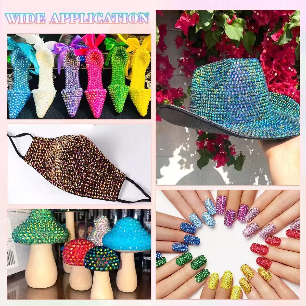 16,000 Pieces Sparkling Flat-Back Nail Art Rhinestones, 24-Color Bling Rhinestone Decorations, Beautiful Nail Accessories and DIY Fashion Craft Supplies