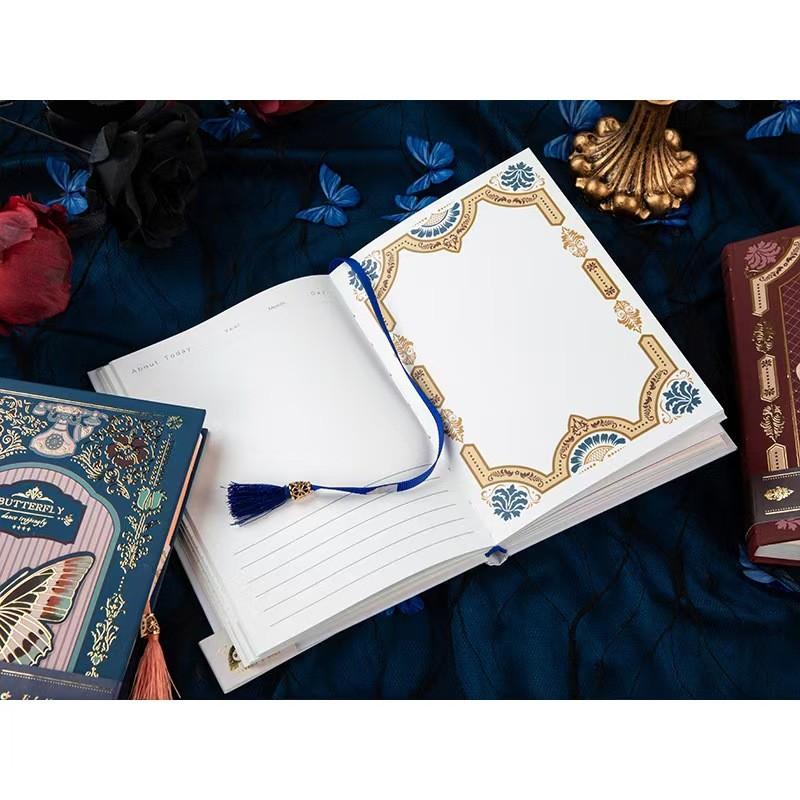 Gothic Butterfly Series Retro Classic Design Notebook, Hardcover Multi-Functional Inner Pages Diary Book, Stylish Journal for Writing Notes