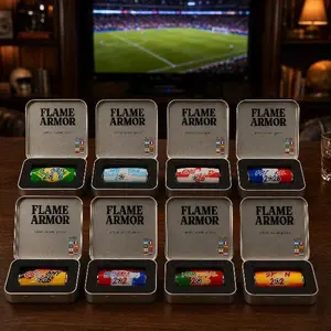 Flame Armor Clay Lighter Case – Handmade Unique Texture Rep Your Team – For Game Day & Daily Carry – Perfect for Soccer Fans – 2026 Edition