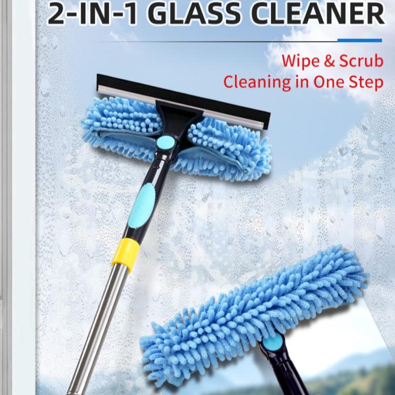 Two-In-One Glass Cleaning Brush, Efficient Window Cleaner Tool, Easy-To-Use Design, Perfect for Home & Office Use, Durable & Effective