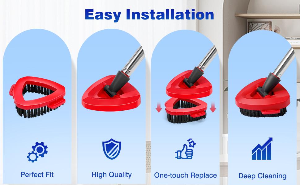 Mop Replacement Heads 3 Pcs & 1 Scrub Brush & 1 Base Combo,Spin Mop Replacement Head for Ocedar RinseClean 2-Tank System,Easy Cleaning,Microfiber,Machine Washable for Bathroom,Kitchen,Tub and Tile Mop Replacement Heads 3 Pcs & 1 Scrub Brush & 1 Base Combo,Spin Mop Replacement Head for Ocedar RinseClean 2-Tank System,Easy Cleaning,Microfiber,Machine Washable for Bathroom,Kitchen,Tub and Tile
