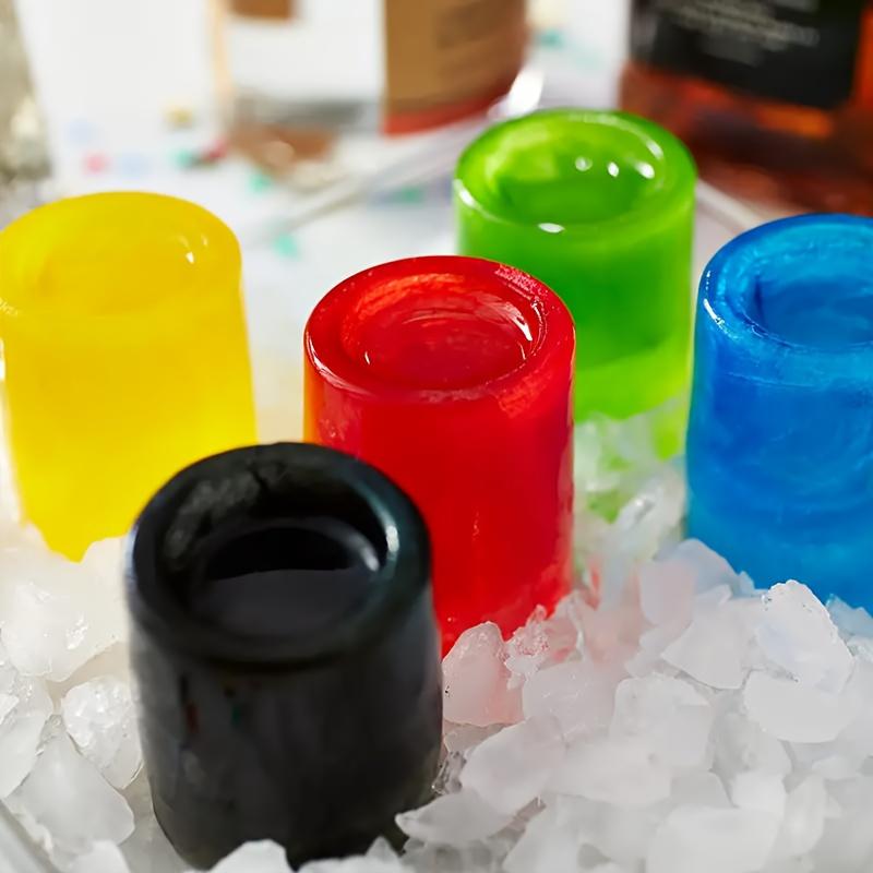 1pc Shot Glass Ice Mold Tray - 4 Cavities, Reusable Whiskey Glass Cubes, Perfect for Cocktails & Beverages, Kitchen Bar Accessory
