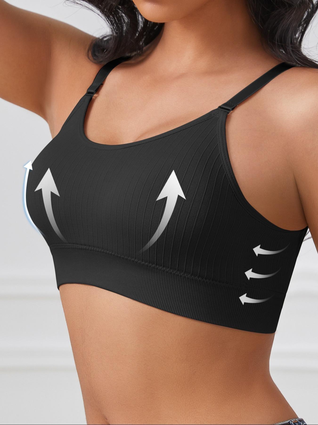 Seamless Deep U Neck Wireless Medium Backless Bra, Comfortable Women's Lingerie for Back to School Season, Soft Everyday Underwear Set, Wirefree Bras