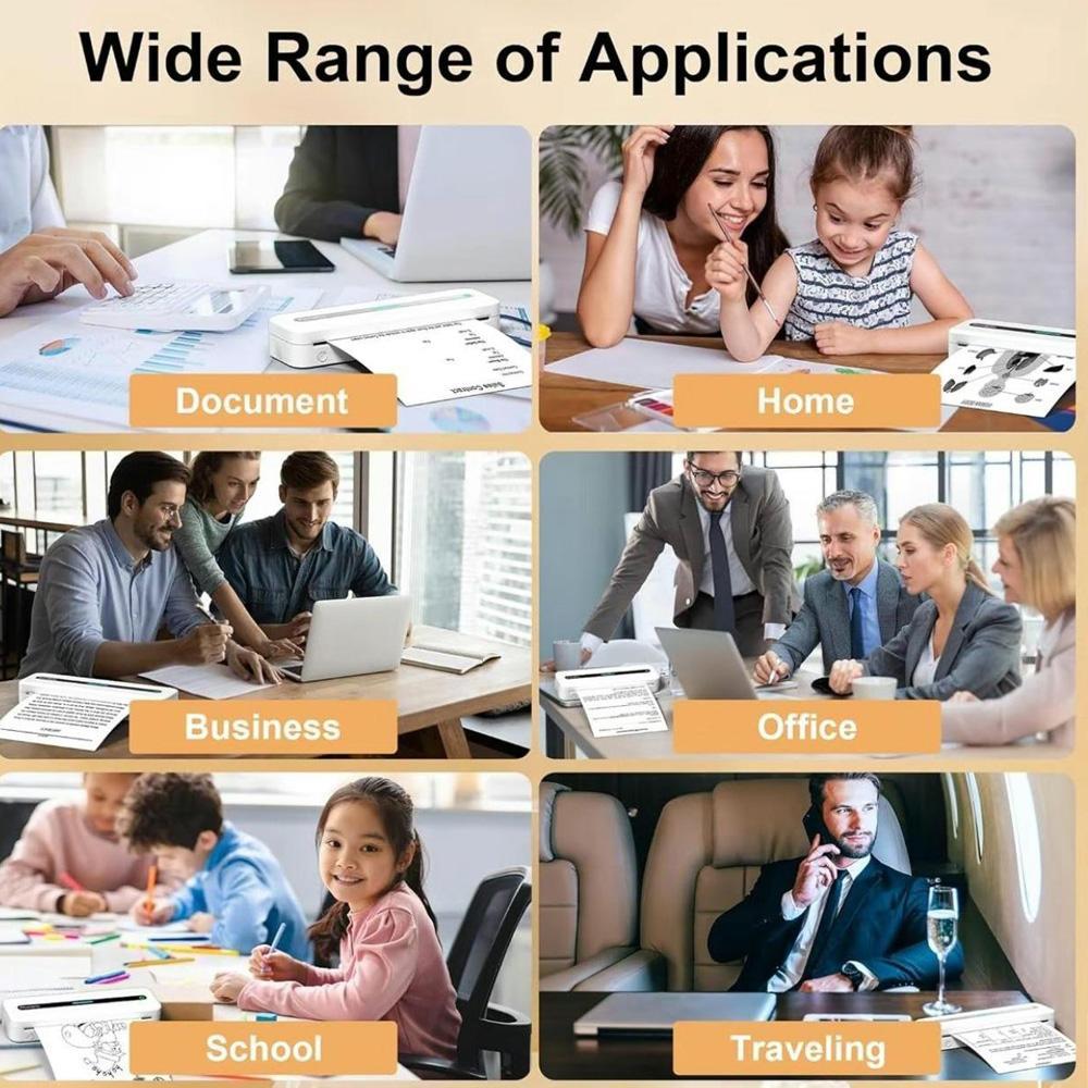 200 Sheets A4 Thermal Paper, Suitable for Portable Printers, Continuous Foldable Thermal Paper, High-Quality Files (8.27x11.69 Inches)