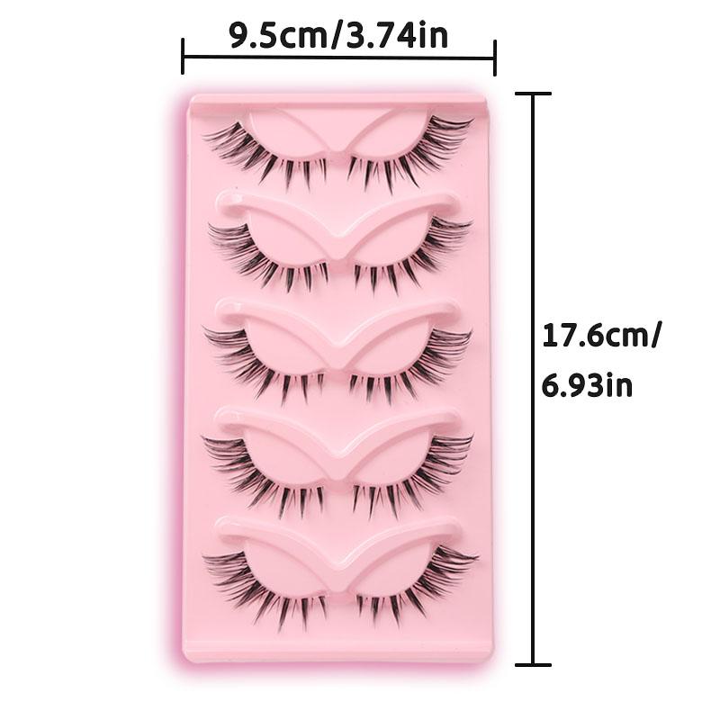 5 Pairs Long Lash False Eyelashes, Lightweight Soft Durable, Sexy Appeal, Suitable for Daily Use, Festive Parties