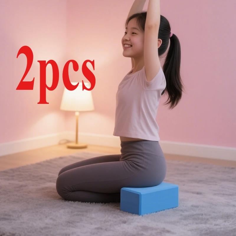 2pcs Dance Supplies High Density Yoga Foam Blocks Solid Color Non-slip Yoga Block EVA Lightweight Props Brick Meditation