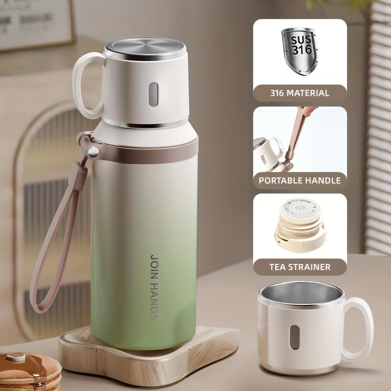 316 Stainless Steel Vacuum Insulated Sports Water Bottle, Gradient Color, with Lid, Tea Filter, Handle, 700ML/24oz, Outdoor Travel Mug