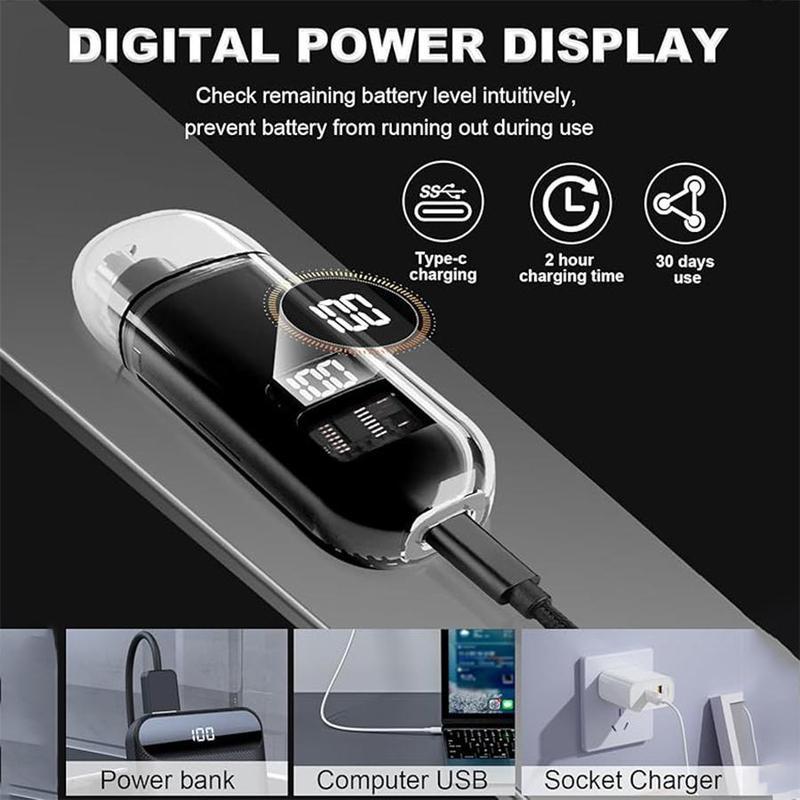 Nose Hair Trimmer for Men Women Rechargeable Painless Eyebrow Facial Hair Shaver LED Display Waterproof Dual Edge Blades Clipper Compact Portable IPX7 Safe Distance Trimming