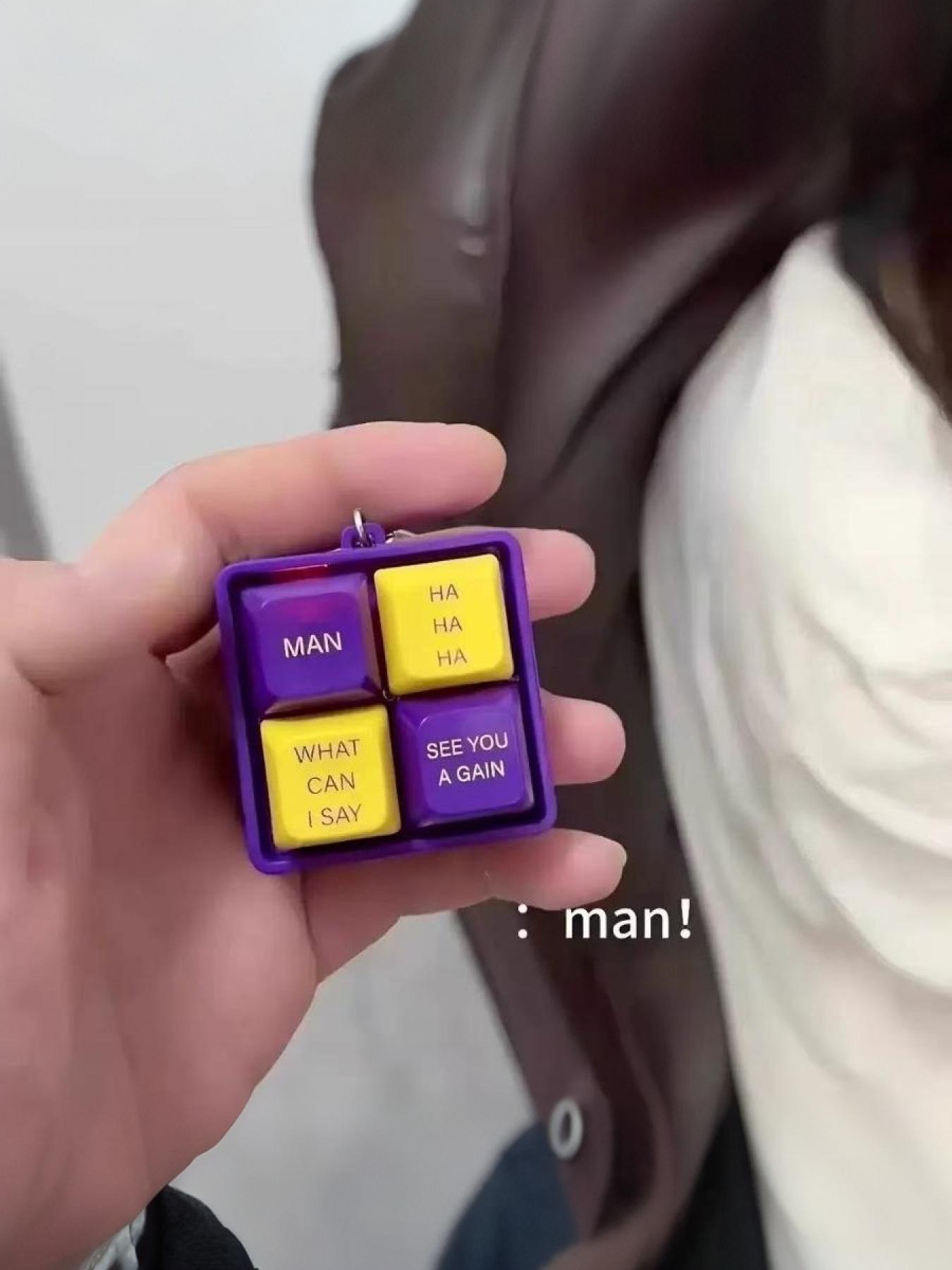 Mamba Theme 4-Key Sound Keycap Stylish Keychain Purple Gold Fun Collectible Gift