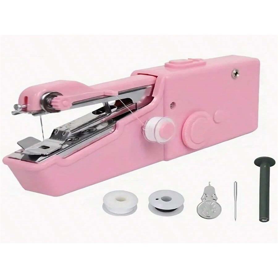 Portable Handheld Sewing Machine, Mini Sewing Tool for Fabric, Clothing, Quick Stitching, No Battery Included, Random Aa Batteries
