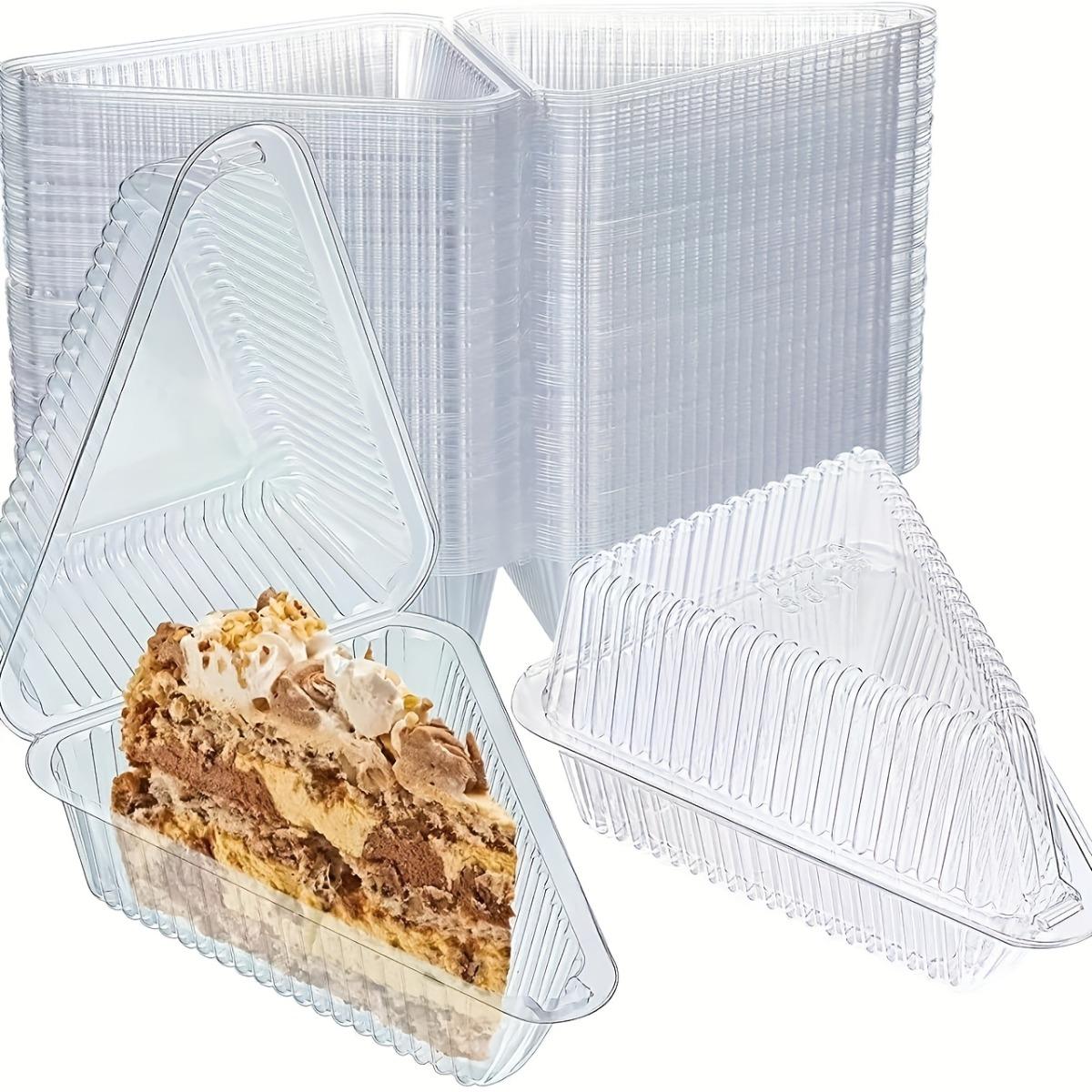 100pcs Transparent Triangle Dessert Packaging Boxes, Disposable Plastic Cake Containers for Sandwiches, Mousse, Crepe Cakes, Pastries and Sweets, Perfect for Bakery Takeout, Afternoon Tea Treats and Dessert Display