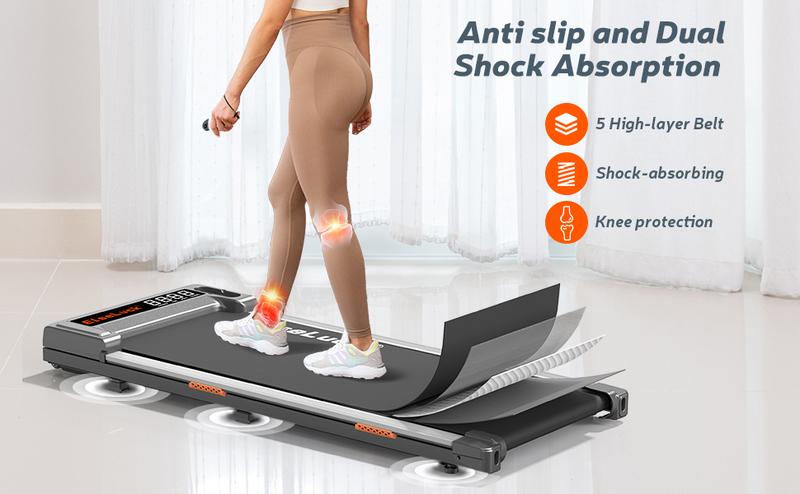 Walking Pad, Under Desk Treadmill for Home Office, 2 in 1 Portable Walking Treadmill with Remote Control, Walking Jogging Machine in LED Display