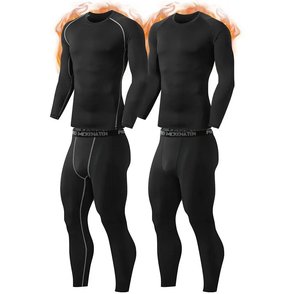Men Long Johns Thermal Underwear Fleece Lined Base Layer Set for Cold Weather Soft Breathable Warm Long Sleeve Undershirt Thermo Top and Bottom Set