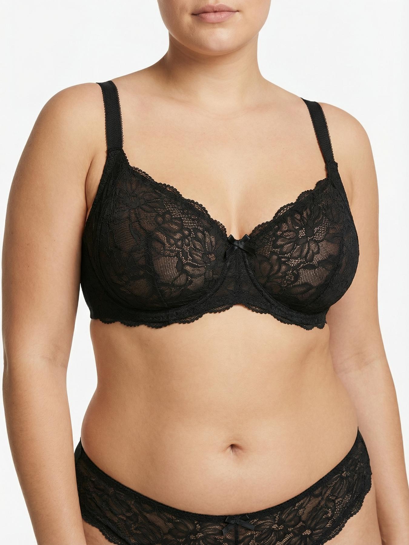 Plus Size Unlined Lace Bras for Women, Full Coverage Minimizer Bra, No Padding, Semi-Sheer, Moisture-Wicking, Breathable, Underwire Support