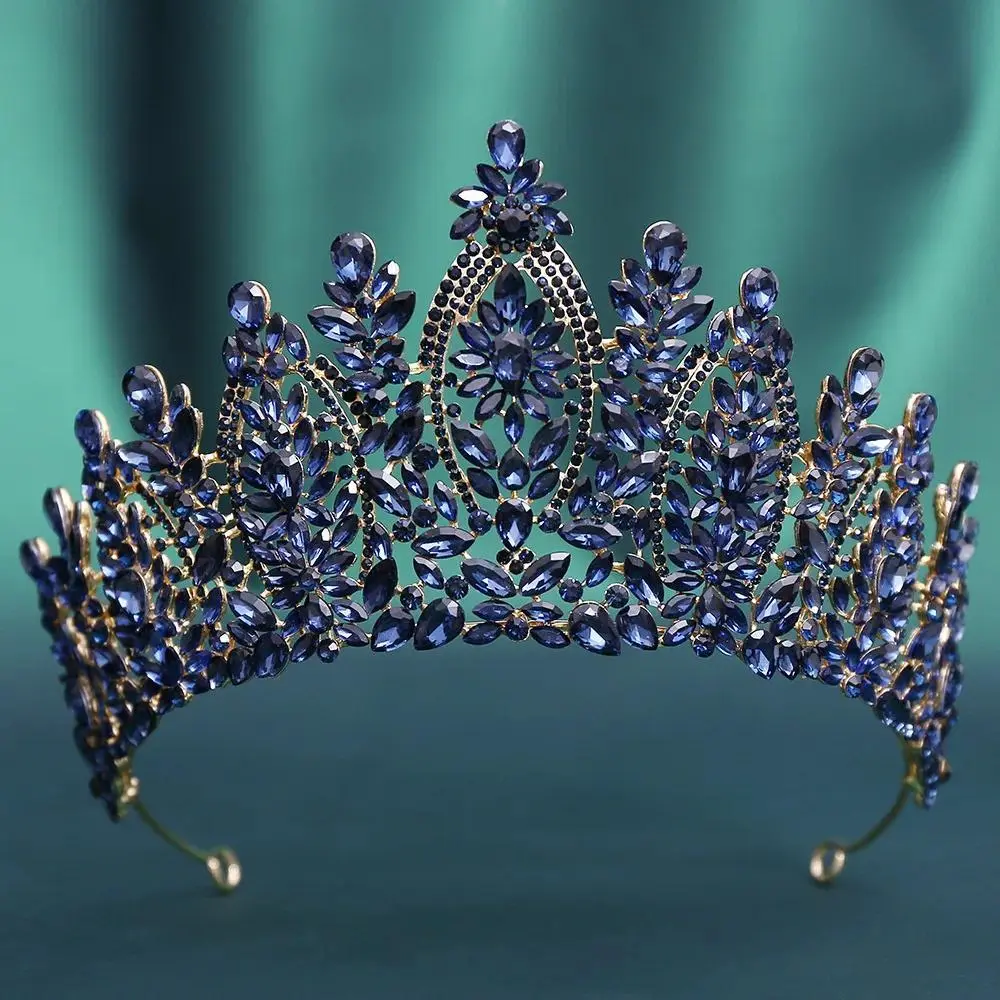 Luxury Crystal Alloy Bridal Tiara - Queenly Crowns & Tiaras, Large Pageant Headdress for Brides, Formal Event Wedding Hair Jewelry