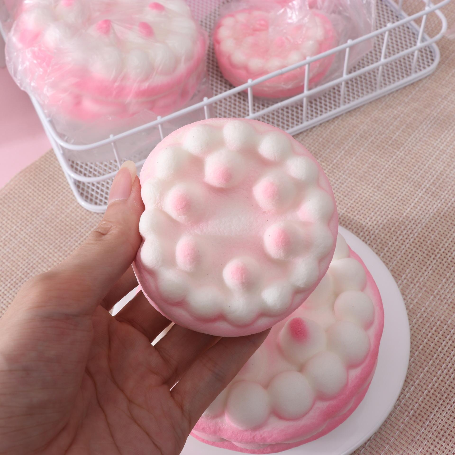 1/2 Counts Stress Relief Toy Raspberry Tower Cake Scented Slow Rebound, Party Gift Decoration, Realistic Fake Cake Stress Ball Squishies
