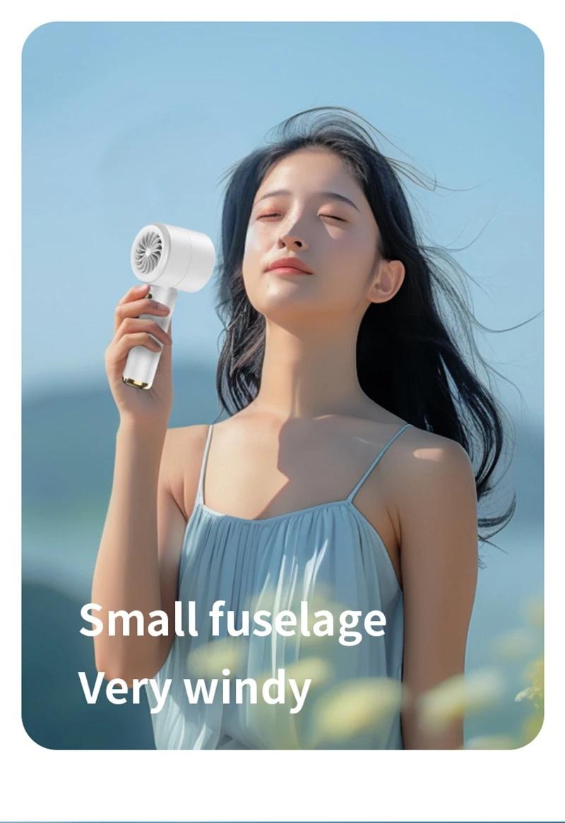 Mini High-Speed Handheld Fan, Portable Pocket Size, USB Rechargeable, Home Desktop Small Fan, Compact and Lightweight Design, Portable Cordless Fan