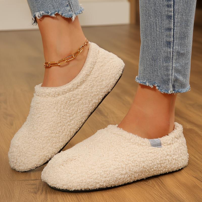Women's Fuzzy Memory Foam Slippers Warm Cozy Shearling House Slippers for Ladies Supportive Slip on Indoor Home Shoes