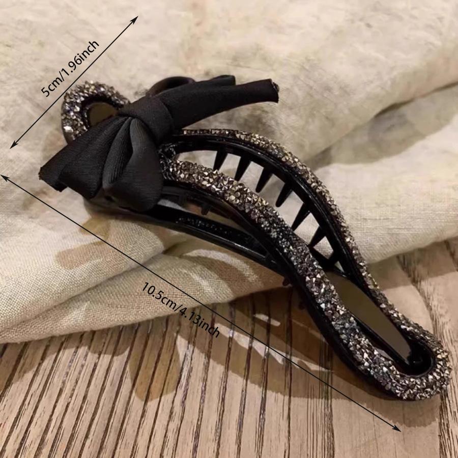 Versatile Rhinestone Hair Clip for Women, Elegant Back Bun Holder, New Fashion Duckbill Clip, Simple Hairstyle Accessory