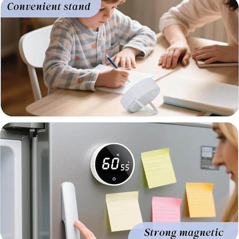 Multifunctional Timer for Kitchen, Kitchen Egg Timer, Fitness & Learning, Silent Digital Adjustable Timer, Portable Design, Space-Saving Compact, Durable Modern Look