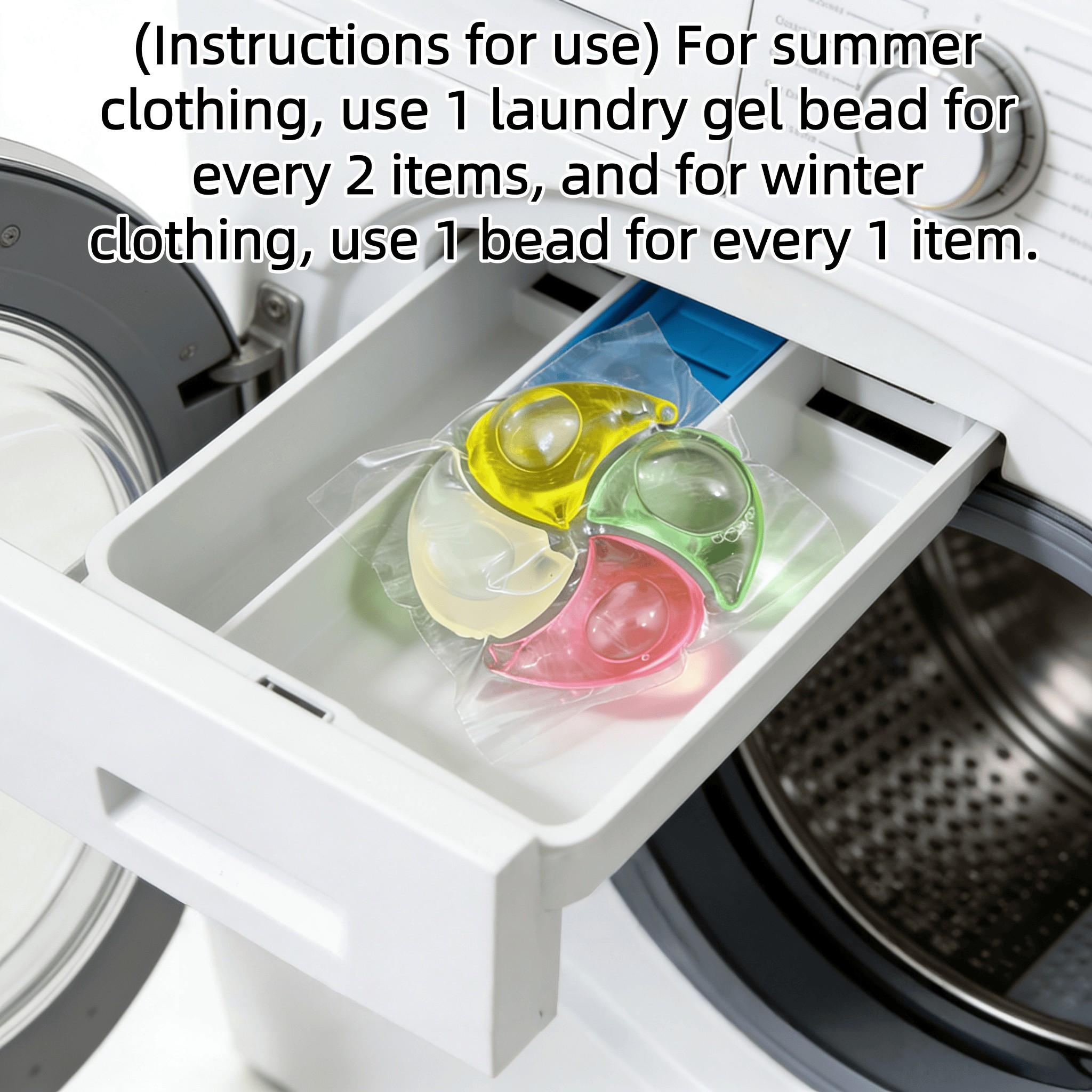 4-In-1 Laundry Beads, 10/30/50 Count, Upgrade Version, 12g, Long-Lasting, Travel-Friendly, Eco-Friendly, Softening, Stain Removal, Odor Control