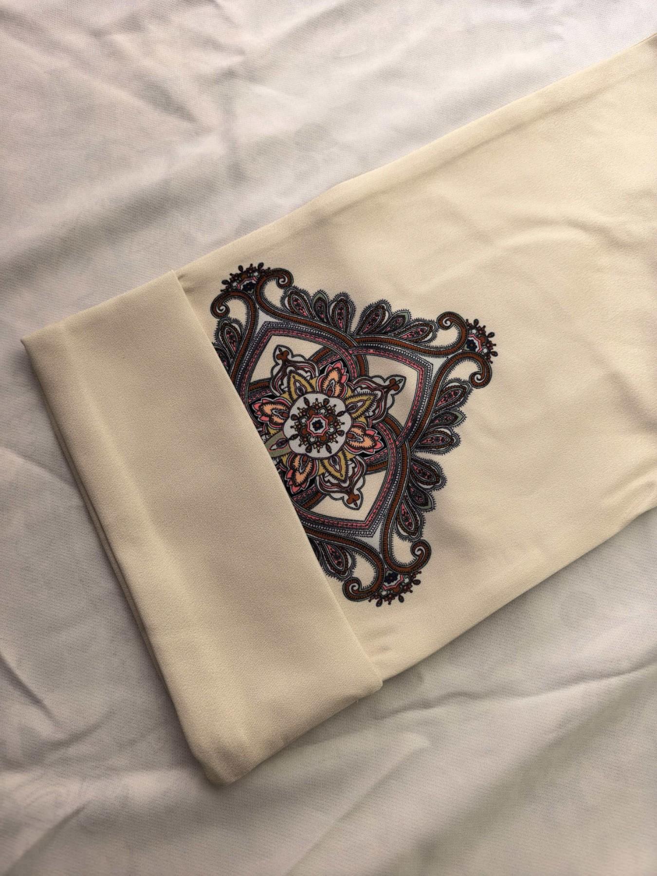 Muslim Women's Elegant Abaya Dress, Long Robe with Printing and Beads, Dubai Export Fashion, Stylish Muslim Clothing