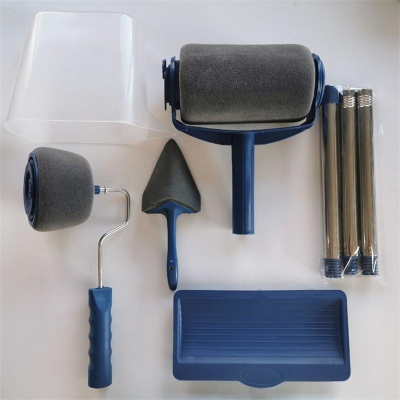 Paint Like a Pro Without Mess! Multi Function Paint Roller Kit with Seamless Sponge Roller, Corner Paint Brush and Trim Tool, All in One Painting Kit for Walls Ceiling Edges, No Drip No Gap Coating Tool, Easy Clean DIY Painting Set for Home Renovation