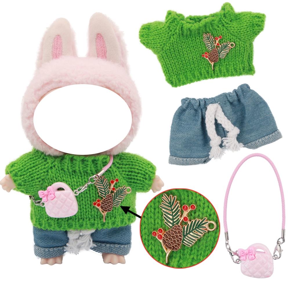 Plush Doll Clothes Set for La-Bu-Bu Dolls, Soft Fabric Costume, Fashion Doll Accessories, Doll House Decor, Gift Collection