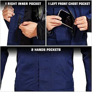 【RODEEL】704 Waterproof Rain Jacket w/ Foldable Hood Men Lightweight Breathable Waterproof Full Zip Hooded Jacket Durable Weatherproof Rain Coat Windbreaker For Outdoor Hiking Camping Fishing Boating Car Washing Construction Roofing Landscaping Gardening