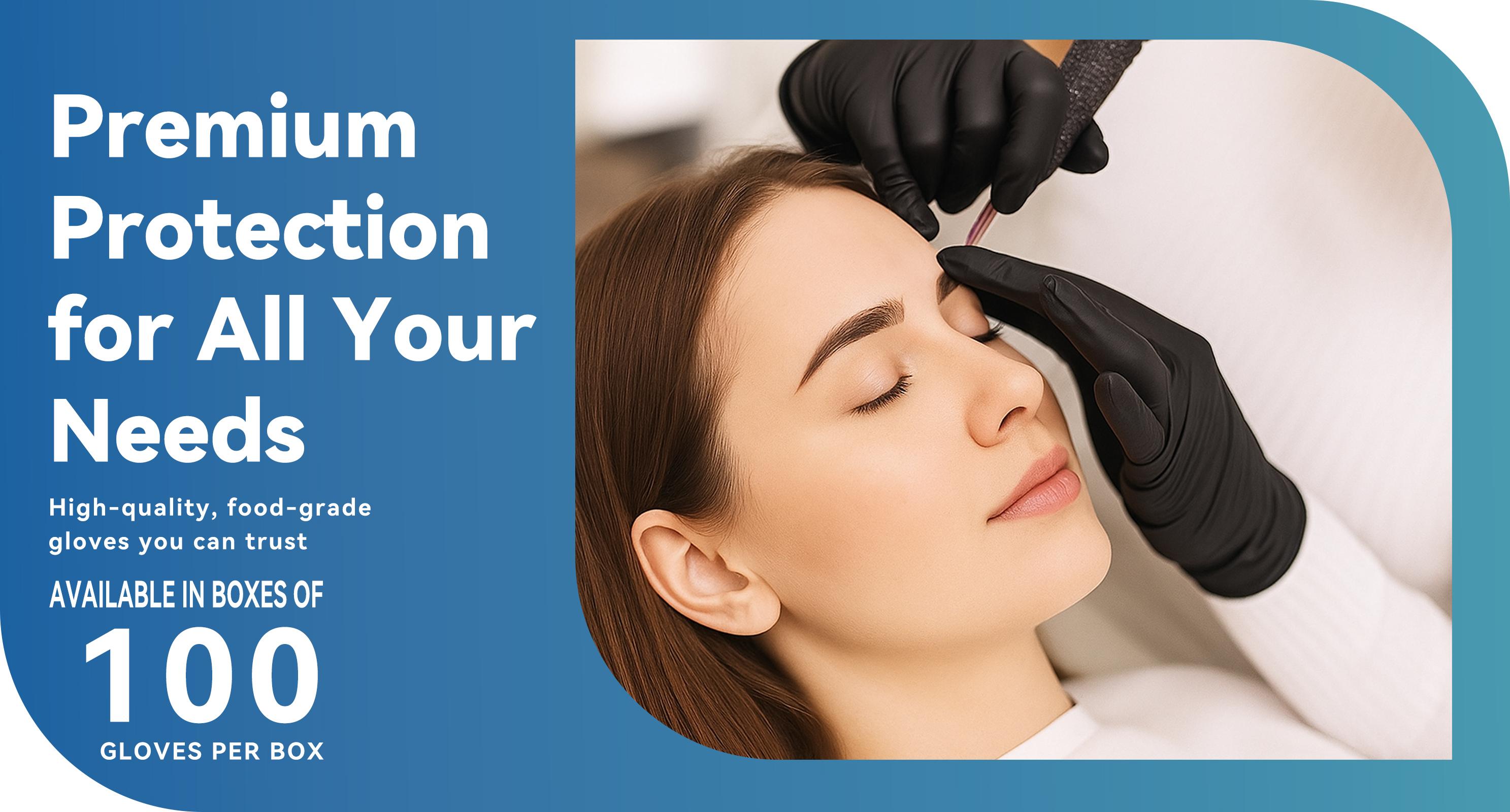 Black Nitrile Gloves, 5mil Heavy Duty Soft Disposable Gloves, 100 Count Latex Free Powder Free Reusable Gloves for Cleaning, Auto Repair, Food Processing, Tattoo, Hair Dye, Kitchen, Salon, Gardening (M-XL Sizes)