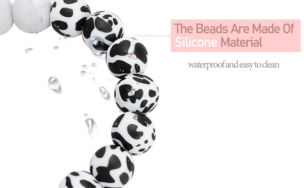 Marble Silicone Beaded Phone Wrist Strap, Cellphone Lanyard with Tether Tab, Elastic Hands-Free Wristlet Bracelet