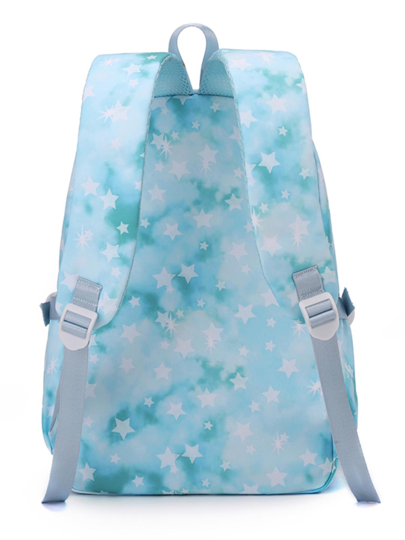 Korean Style Star Pattern Backpack, Large Capacity School Bag for Students, Spinal Protection, Lightweight, Suitable for All Seasons, Cute Backpack