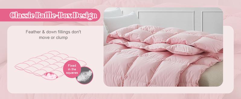 【Deals for you days】Cosybay Luxurious Goose Down Comforter with Extra Filling for Winter, Made with T300 Super Soft Fabric, Featuring Fluffy Goose Down And Feather Filling, Part of a Luxury Hotel Series Duvet Bed Linen Puffed Quilt