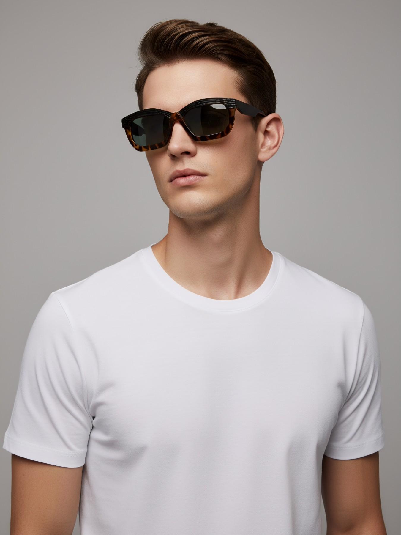 Men's Retro Tortoiseshell Thick Frame Cat Eye Glasses, Unisex Fashion Eyewear, Street Style Essential, European and American Trend