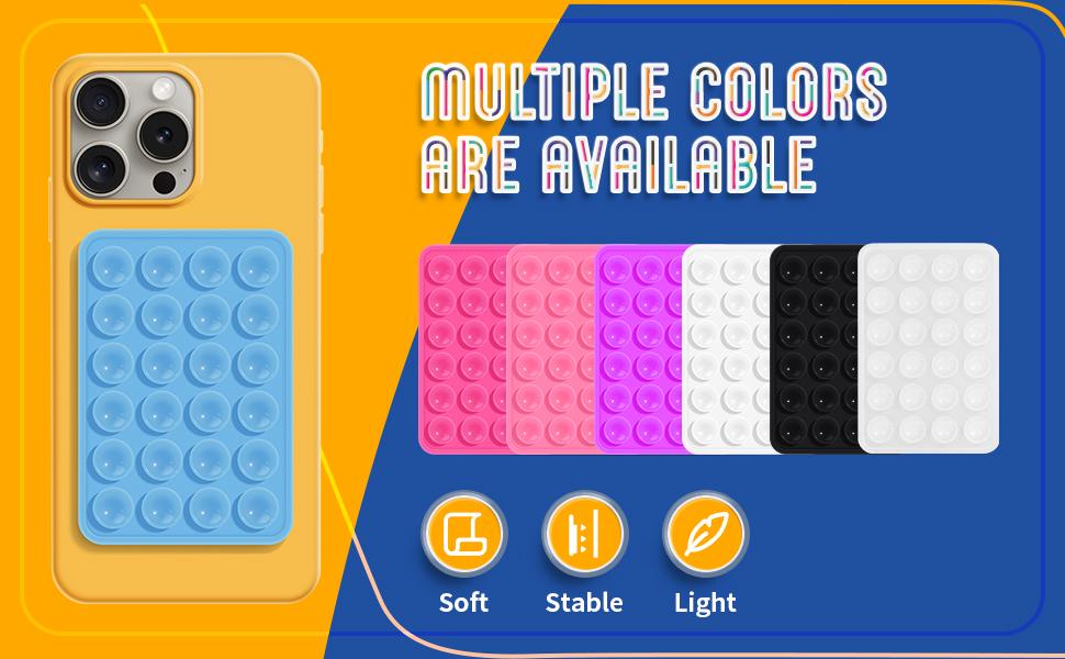 2PCS Silicone Suction Phone Case Mount,Non Slip Suction Cup Phone Mount,Suction Phone Case Mount, Silicone Hands Free Phone Accessory Holder, Mirror Shower Phone Holder, for Videos and Selfies