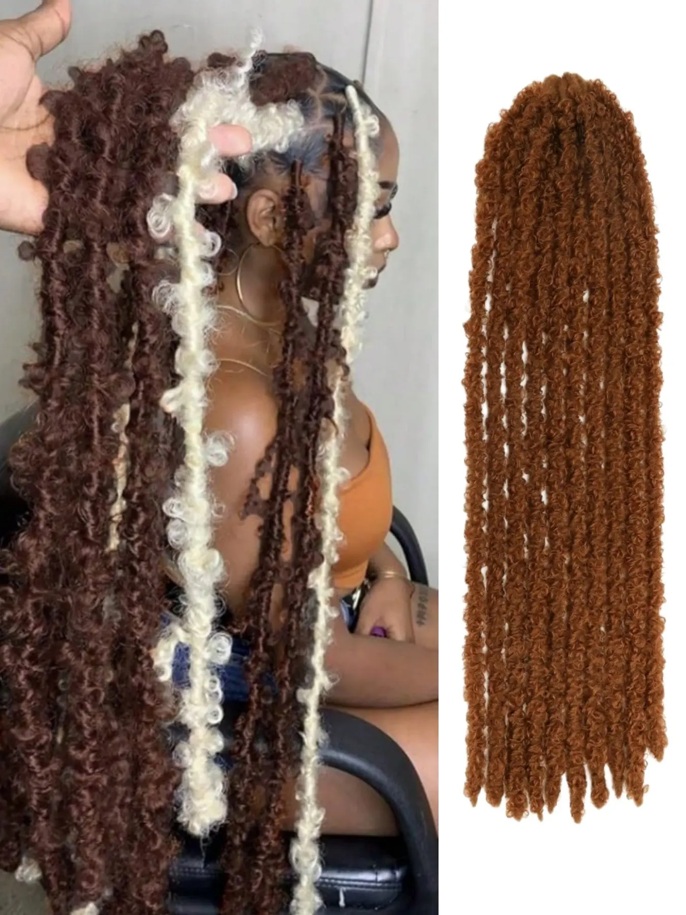 Long Butterfly Locs Crochet Hair for Black Women 22Inch 1 Pack 1B | Pre looped Crochet Butterfly Faux Locs Soft Butterflies Distressed Locs Crochet Hair Pre Looped Curly Wavy Butterfly Locs Crochet Braids
