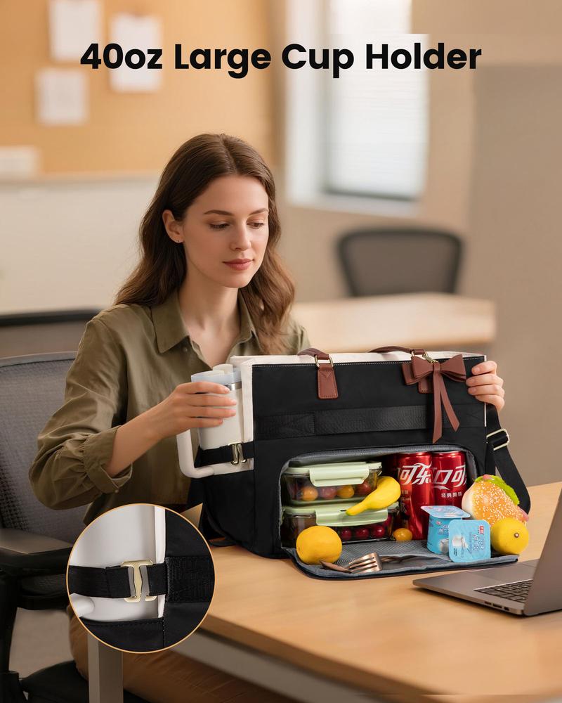 LOVEVOOK Lunch Tote Bag for Women,15.6 Inch&17.3 Inch Large Capacity Work Bag with Laptop Compartment, Teacher Tote Bag with Zipper, Handbag Insulated Bag Leakproof for Nurse, Office, College,TikTokShopStockUp