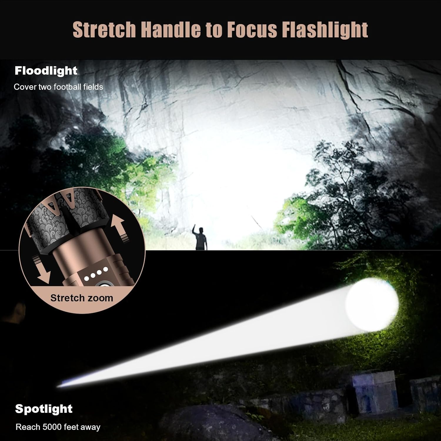 SKYFIRE 2000J Lucky Totem Bright Light Safe Ignition Outdoor Flashlight