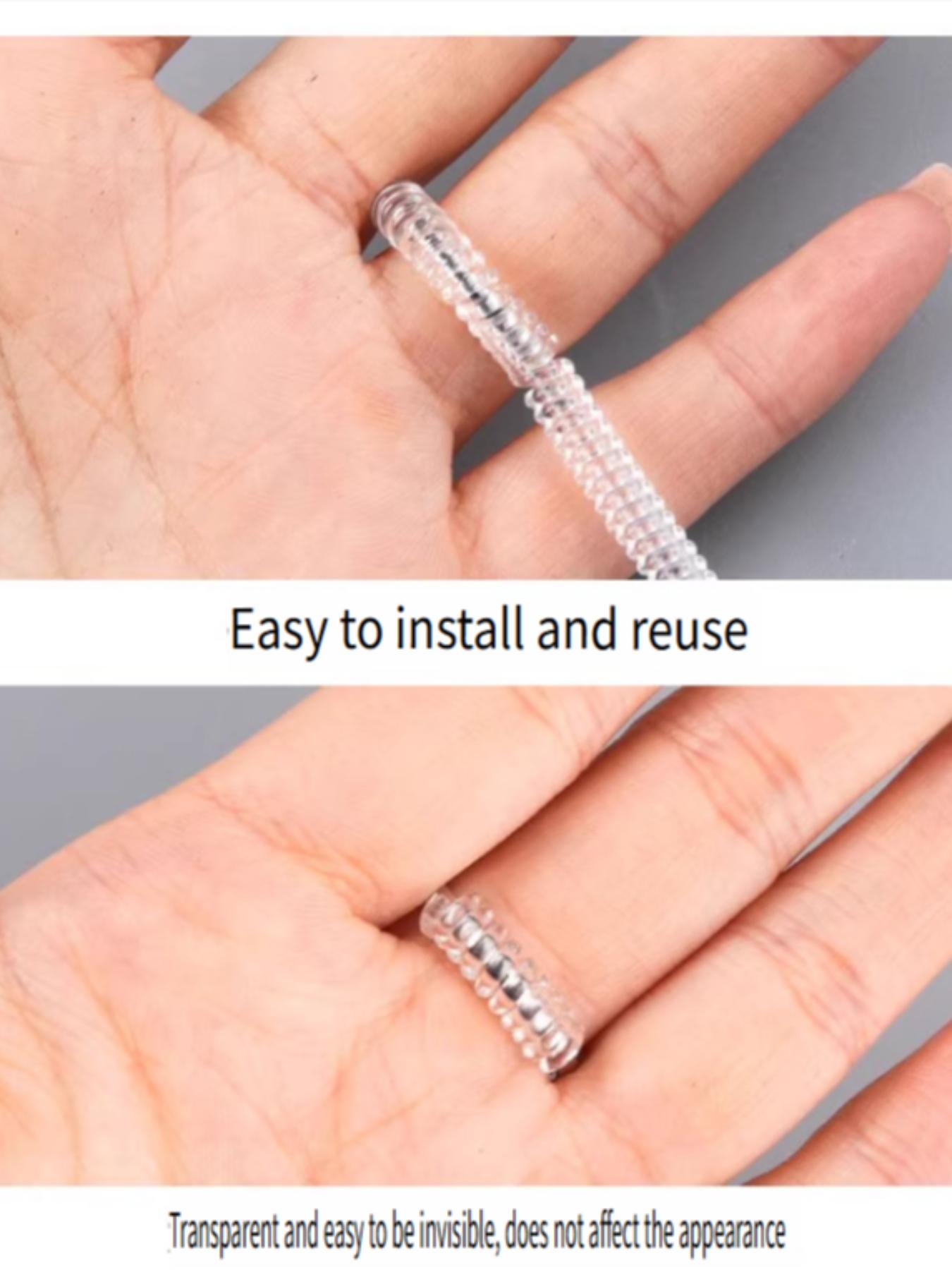 Ring Sizer Adjuster Set – 2-in-1 Invisible Silicone Ring Size Reducer & Winding Thread for Loose Rings, Jewelry Size Adjuster with Protective Sleeve, Clear Tightener for Women Men, Halloween Thanksgiving Christmas New Year Gift