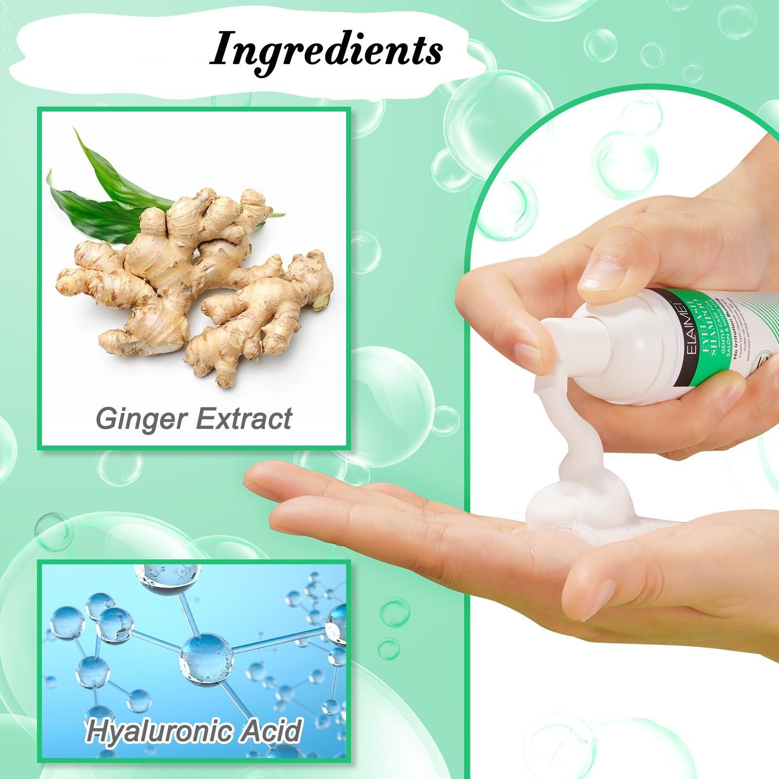 ELAIMEI Eyelash Cleansing Kit, includes 50ml of eyelash cleanser + an eyelash cleansing brush + an eyelash comb. Removes makeup residue from both false and natural lashes, leaving your lashes cleaner.