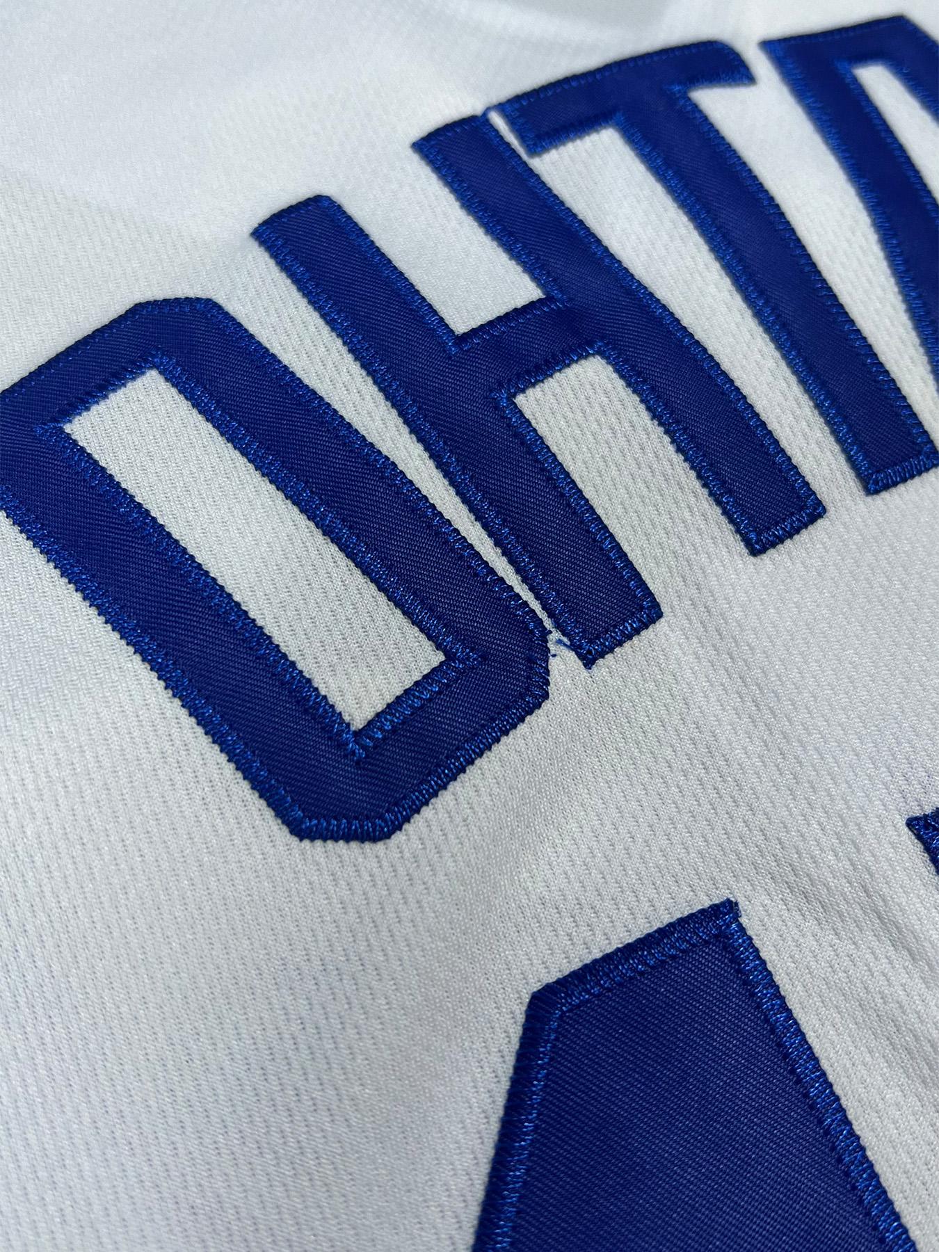 Men's Letter & Figure Embroidered Baseball Stylish Jersey, Casual Loose Short Sleeve V Neck Baseball Top for Fall & Winter, Men's Sportswear for Training & Competition