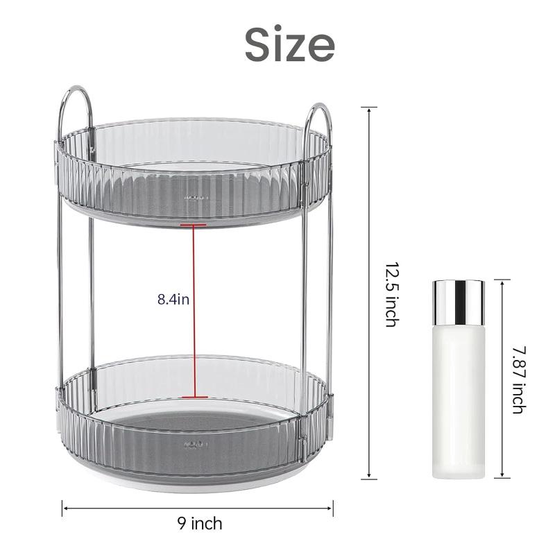 360° Rotating Makeup Organizer - Large Capacity Cosmetic and Skincare Dresser | Spinning Perfume Organizer Vanity Shelf for Makeup, Perfume, and Skincare (3 Tiers) ,Deals for you days Metal Boxes