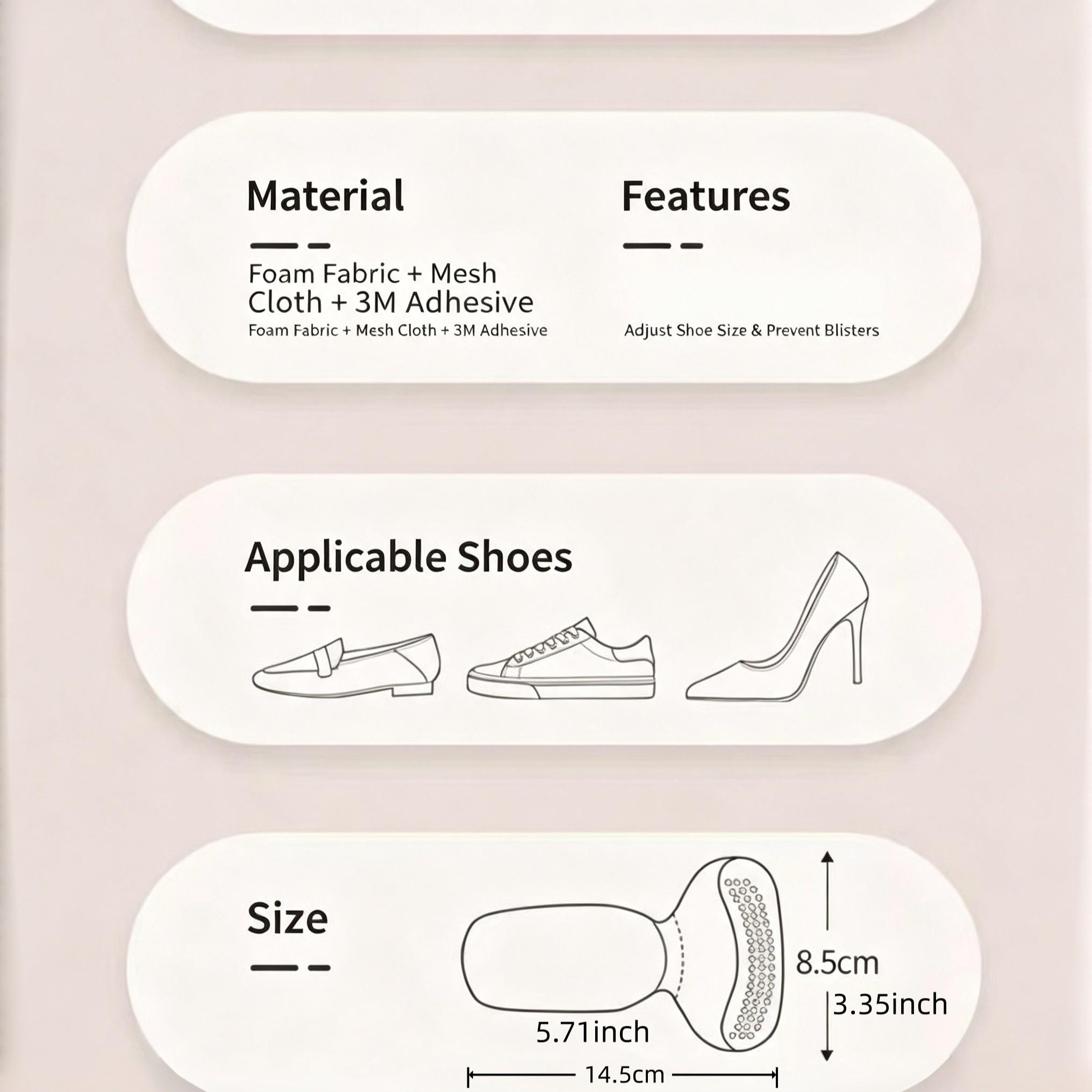 Size Reducing Heel Pads With Double Cushion Heel Protection, Peel Off Without Residue, Foot Care Accessories for Daily Commuting