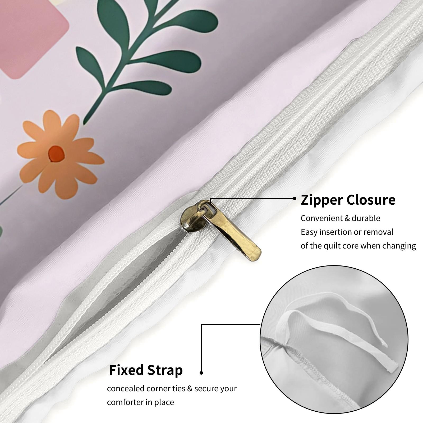 Aesthetic Bookworm Duvet Cover Set, Soft Breathable Microfiber Bedding, Colorful Bookshelf Flower Print Comforter Cover, Bedroom Decor, Perfect Gift for Book Enthusiasts, Includes 1 Quilt Cover & 1-2 Pillowcase