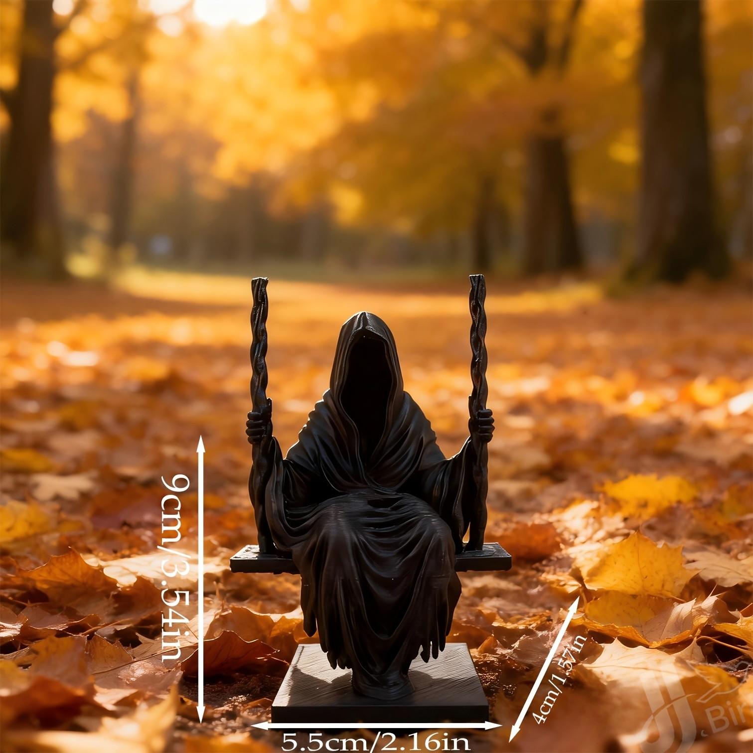 Gothic Style Swing Death Figure Ornament, Collectible Handmade Decorative Piece, Home Bookshelf Desktop Decoration, Creative Art Display