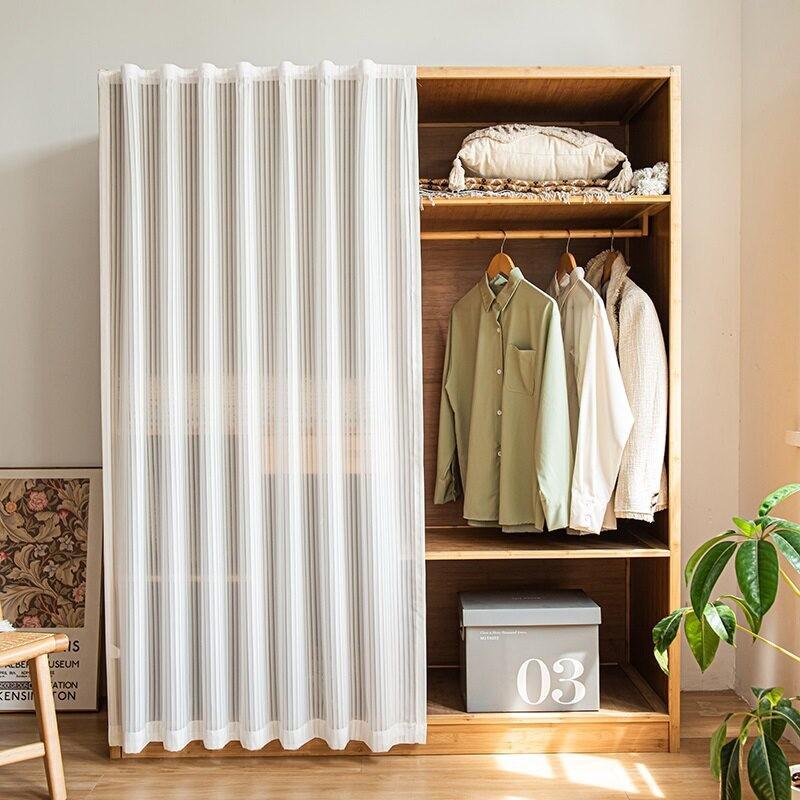 1pc Vertical Blinds Solid Color Stripe Pattern Sheer Curtain, DIY Window Blinds, Self-Adhesive Magic Tape, Easy Install Curtain, Scratch-Resistant, Dustproof, No Drilling, for Windows, Doors, Walls, Cabinets